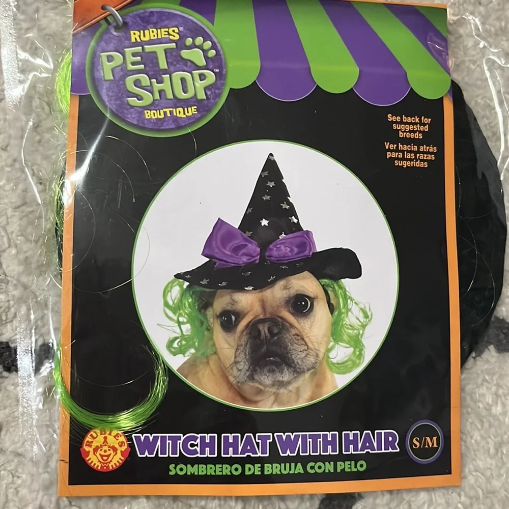 NWT Witch Hat With Green Hair for dogs or cats!